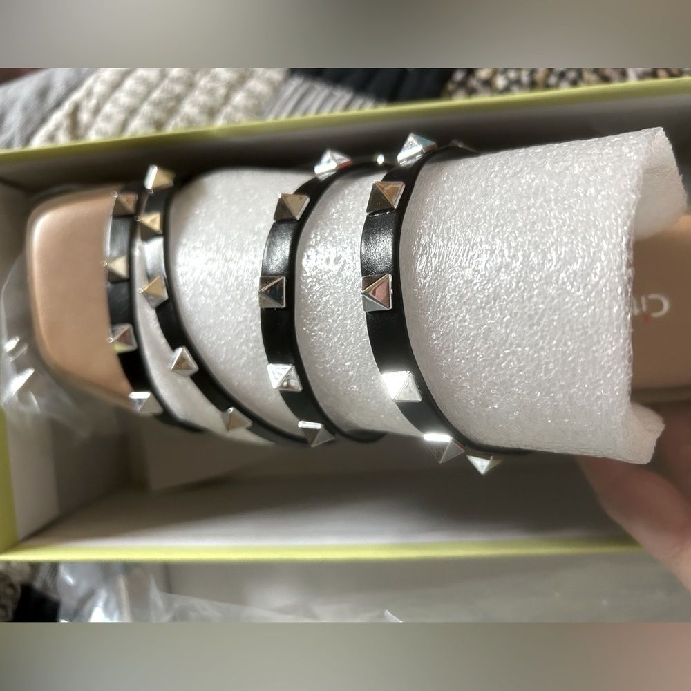 Studded Black Sandals- New in Box